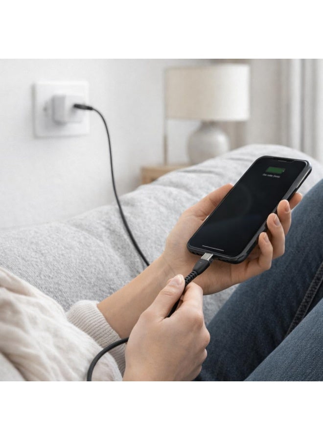 تشابي لاين  CHAPPELINE كابل USB-C إلى USB-C، 60 واط، 1200 ملم، شحن سريع، أسود، معدن وسيليكا جيل، موديل CA2 - Image 3